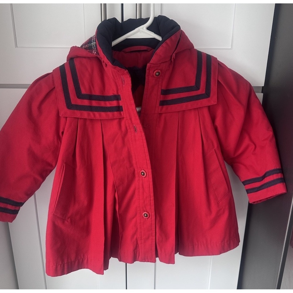 Vintage london‎ fog sailor red winter coat Dress 18M